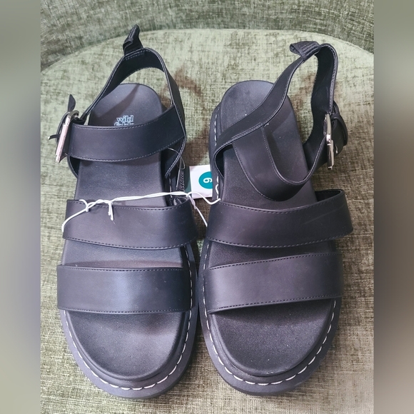 Target Black Thalia Sandals Size 9 Wide - Picture 2 of 5